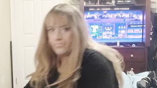 Crossdressing in stripper high-heeled shoes and lbd