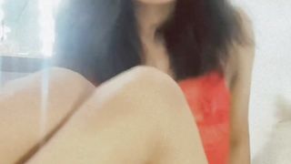 Trans pleasing her backside with playthings and milking