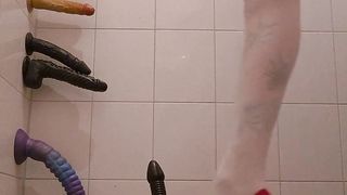 Sissy student cockslut urinates while railing a fuck stick