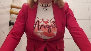 Sissy student cockslut urinates while railing a fuck stick