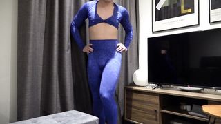 Sissy Undresses Nude in Gymshark Stretch pants (Thick booty & Weenie Striptease)