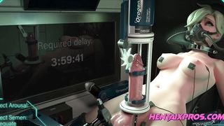 Stroking a red-hot platinum-blonde dickgirl