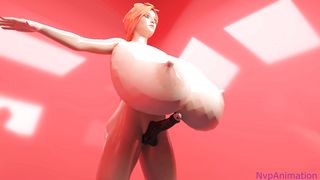 nymph red-haired futa long jug expansion growth (three dimensional toon)