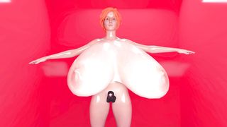 nymph red-haired futa long jug expansion growth (three dimensional toon)