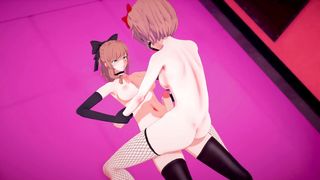 Futa Sayori toughly nailed and stiff predominated by Futa Monika