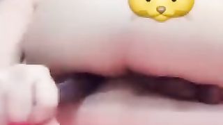 Horny bitch taking egg plant