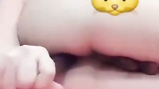 Horny bitch taking egg plant