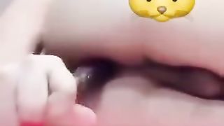 Horny bitch taking egg plant