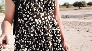 linda tranny camina en publico con minivestido y sandalias altas caliente