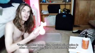 Deepthroating off a hermaphroditism intercourse fucktoy to educate the masses about trans chicks's stiffys