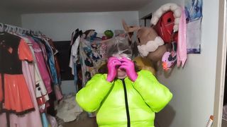 Over the Head Snowsuit and Breath fetish mask joy