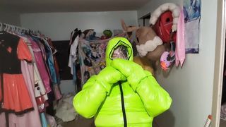 Over the Head Snowsuit and Breath fetish mask joy