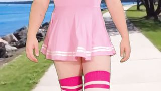 Brief sundress tranny public showing