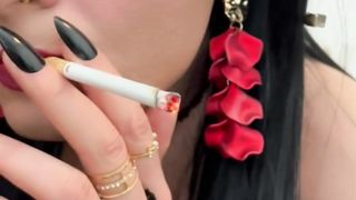 Spunky COUGAR Massive Fun bags Gal Smoking Ciggy Princess Voluptuous and Splendid BodyStocking with me at Home