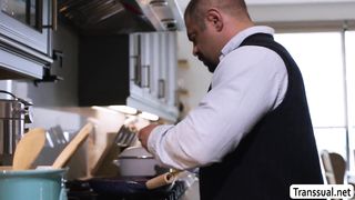 Immense jugs TRANSSEXUAL stepmother plows her Ebony daughter-in-law (Fate Mira)