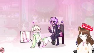 My buddy steals a smooch from me and wedges a fuck stick in my pink hole (Futa toon) - Jazziuu