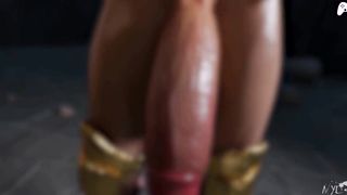 (4K- Nyl) Wonder Chick futa boinked by force doll with big dick and jism