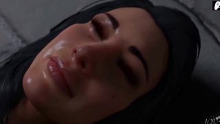 (4K- Nyl) Wonder Chick futa boinked by force doll with big dick and jism