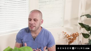 Stressed Out Trans Stunner Gets Caresses wt Otters Hard-on