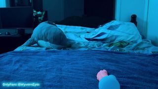 Trans Lady romps her Glow in the Dark Wish Faux-cock