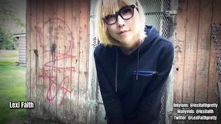 Public outdoor fake penis plow and pop-shot