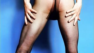 50 faces of super-cute crossdresser Natalie, dresses, skirts, high stilettos, stocking, pantyhose