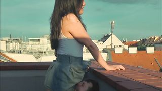 Facefucking my stud where the neighbors can observe