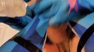 Futa Zero Suit Samus Strokes Her Monstrous Penis and Jizzes Everywhere