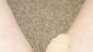 FTM masturbating and fapping off with packer