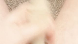 FTM masturbating and fapping off with packer