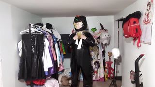 Powerful vinyl Kigurumi Dual Layered Breathplay and Viberator