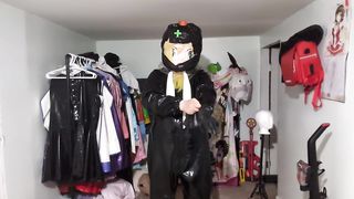 Powerful vinyl Kigurumi Dual Layered Breathplay and Viberator