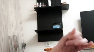 Femboy milks his ugly trouser snake and demolishes it