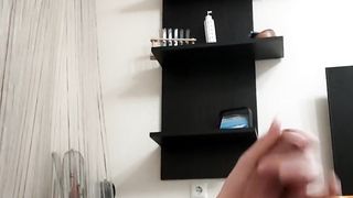 Femboy milks his ugly trouser snake and demolishes it