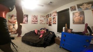 Immense faux melons crossdresser spunking observing photoshoot angle two