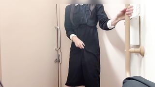 [Crossdressing] Japanese getting off with a plenty of of orgasm in a super-cute uniform