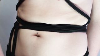 nutting with faux gash in v-card