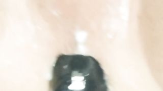 Morning faux-cock and spunk as lubricant