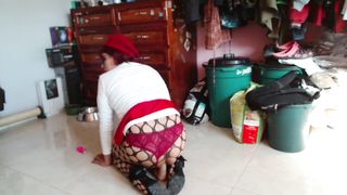 Sissy in innocence box railing her 8" fuck stick 1/three