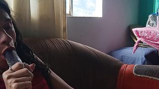 deep-throating my fake penis