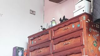 Sissy in virginity and her 8" faux-cock (vertical) two/trio