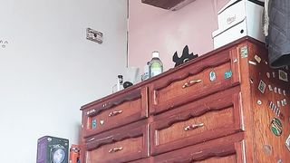 Sissy in virginity and her 8" faux-cock (vertical) two/trio