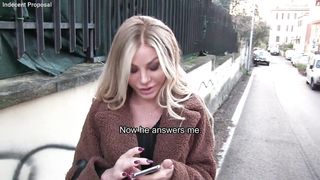 Accepts 1000€ and gets her caboose plowed by molten Italian - English subtitles