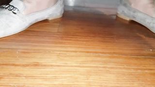 Dani Gam in Super-sexy Black Lacy Legings on Suntan Stockings