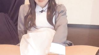 Personal shooting Flick of a black-haired nurse in cross-dressing calmly milking