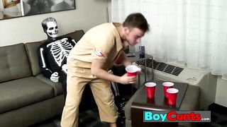 Luke Hudson leaps right on top of Zack Graysons rock hard manstick