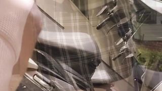 Ladyboy Ting Xuan, outdoor piss and wank, take off undies