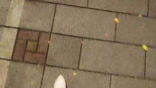 Ladyboy Ting Xuan, outdoor piss and wank, take off undies