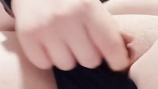 FTM jacking and masturbating off with T-trouser snake, and stroker