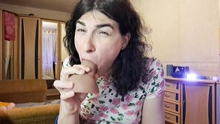 Web cam sadism & masochism sissy tart Alina demonstrates how she wants to deepthroat and gargle real spear